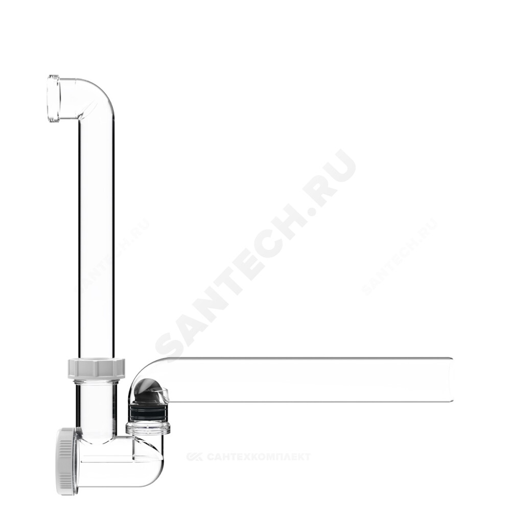 Сифон для кондиционеров трубный 1 1/4"x40 с обратным клапаном, прозрачный HL HL136T