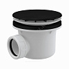 Сифон для поддона 1 1/2"x90/40 h=84мм слив крышка D=115мм, черная матовая Alca Plast A49BLACK