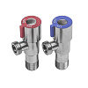 Комплект кранов нерж бытовых угловых с отражателем V231 G1/2" Ру10 НР флажок кран-букса SantechSystems