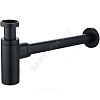 Сифон для умывальника бутылочный латунь 1 1/4"x32 с прямой трубкой черный матовый без выпуска Haiba HB80-7