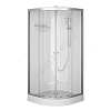 Кабина душевая X-Joy 900х900х2100 мм низкий поддон четверть круга прозрачное стекло алюминиевый профиль, хром матовый верхний душ AM.PM W94C-401-090MT