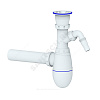 Сифон для кухонной мойки бутылочный 1 1/2"x40 с прямой трубкой 40 с отводом (штуцером) выпуск с нержавеющей решёткой D=70мм Unicorn B310V